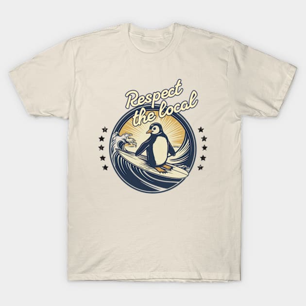 Hawaiian Culture Surfer Gifts - Surfing Penguin T-Shirt by poppoplover